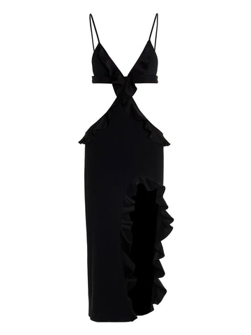 Robe David Koma «Crossbody & Open Leg Ruffle»