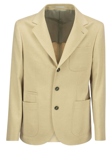 Brunello Cucinelli Camel Jacket With Patch Pockets